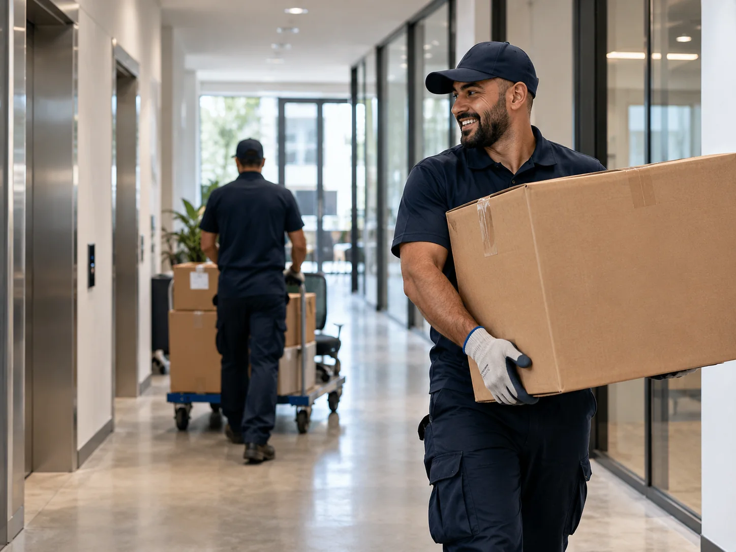 Un collecteur prend en charge des cartons lors d’un débarras.